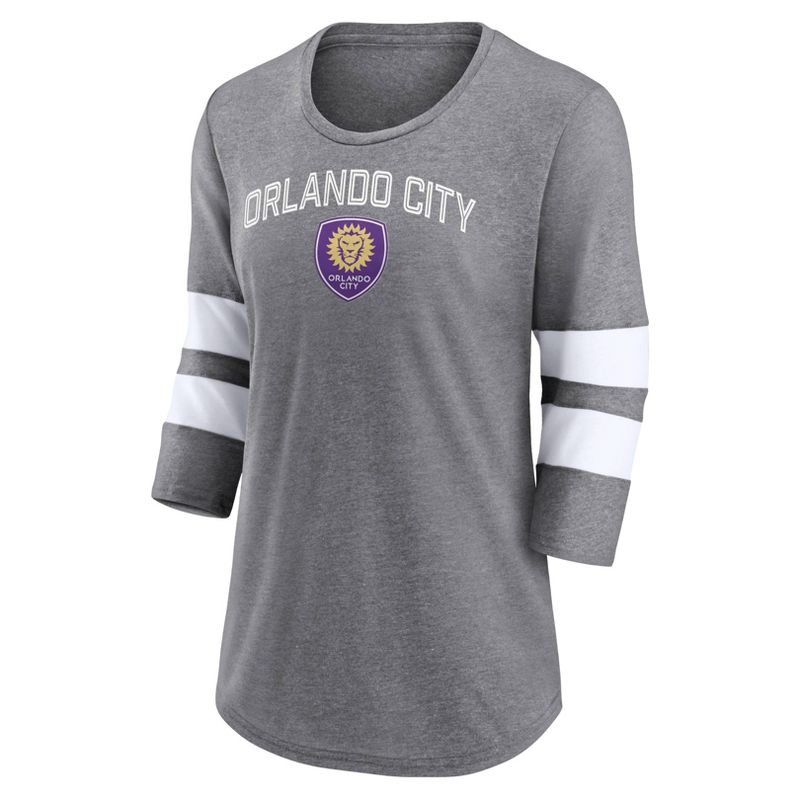 MLS Orlando City SC Women&#39;s 3/4 Sleeve Triblend Goal Oriented T-Shirt, 2 of 4
