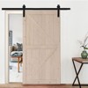 Karl Home 42 in. x 84 in. Unfinished Wood Sliding Barn Door with Hardware Kit - 2 of 4