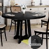 47in Round Dining Table for 4 to 6 People, Wooden Furniture, Circle Dinner Pedestal Table for Dining Room Kitchen Living Room, Space Saving - 3 of 4