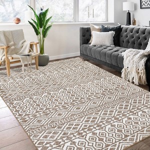 Washable Vintage Printed Rug Non Slip Low Pile Rug Soft Throw Floor Cover Foldable Indoor Carpet for Living Room Bedroom Playroom Nursery - 1 of 4