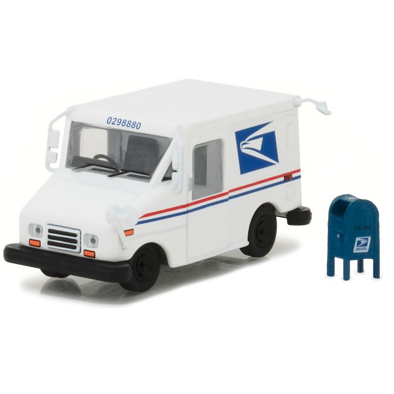 "United States Postal Service" (USPS) Long Life Postal Mail Delivery (LLV) & Mailbox Accessory 1/64 Diecast Model Greenlight, 2 of 4