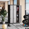 72" Tall Black Metal Locker – 2-Door Heavy-Duty Lockable Steel Storage Cabinet with Keys for Employees, School, Gym, Office, Home & Mudroom - 2 of 4
