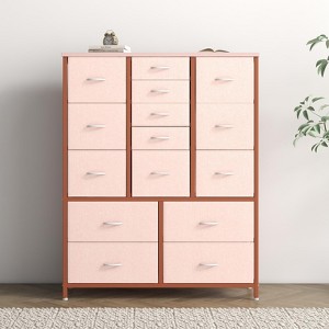 15-Drawer Dresser with Wooden Top – Steel Frame & Fabric Drawers, Space-Saving Storage for Bedroom - 1 of 4