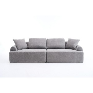 TiramisuBest 103 Inch Sectional Sofas Crochet Yarn Deep Seat Comfy Couch with Four Pillows Tool Free Setup for Living Room - 1 of 4