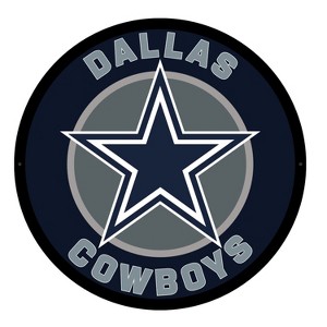 Evergreen Ultra-Thin Edgelight LED Wall Decor, Round, Dallas Cowboys- 23 x 23 Inches Made In USA - 1 of 4