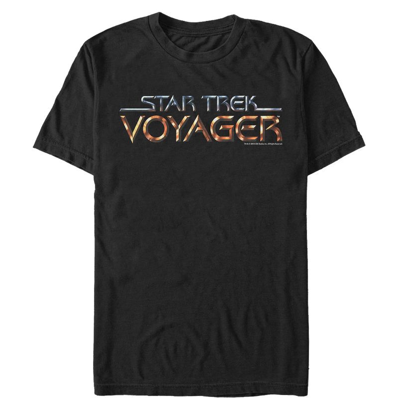 Men's Star Trek: Voyager Modern Logo T-Shirt, 1 of 5