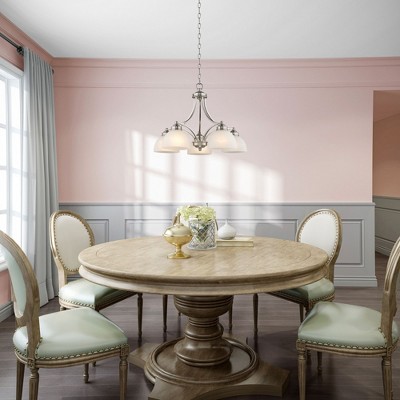 Somerset Elegance 5-Light Chandelier in Brushed Nickel with Satin Glass