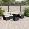 vidaXL 8 Piece Patio Sofa Set with Cushions Black and Cream - without storage - 2 of 4