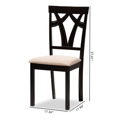Espresso Brown & Sand Upholstered Parsons Side Chair Set