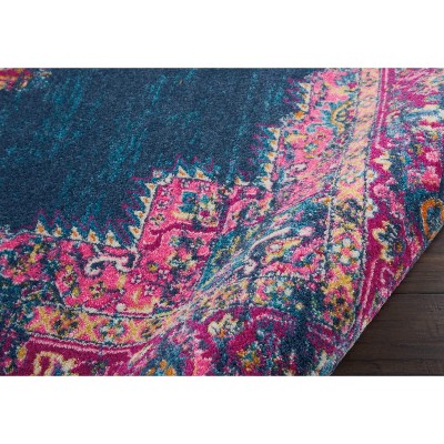 Elysian Blue Floral Synthetic Extra Large Area Rug