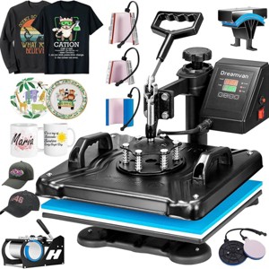 HOMDOX 5/8-in-1 Heat Press 15"x12" with LCD Control Panel|Full 360°Swing Away|Multi-Spring Pressure Knob Sublimation Vinyl Digital|for Tshirt/Cap/Mug - 1 of 4