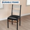 Dining Table Set for 2, Dining Table with 2 Upholstered Chairs, Wood 3-piece Kitchen Dining Room Table Set with Corner Protector for Small Space - 3 of 4