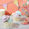 Juvale 100 Pack Paper Ice Cream Cups, Disposable Dessert Bowls with Gold Polka Dots for Sundae Bar, Frozen Yogurt, White, 8 oz - 2 of 4