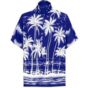 LA LEELA Men's Hawaiian Shirts Short Sleeve Button Down Shirt Mens Casual Shirts Holiday Tropical Beach Summer Party Shirts for Men Funny - 1 of 4
