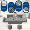 Kids Modular Play Couch, 13 Pcs Toddler Couch With Washable Velvet Covers, Convertible Foam Floor Chair for Playroom, Living Room - 3 of 4