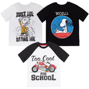 PEANUTS Woodstock Snoopy Charlie Brown 3 Pack T-Shirts Toddler to Big Kid - 1 of 4