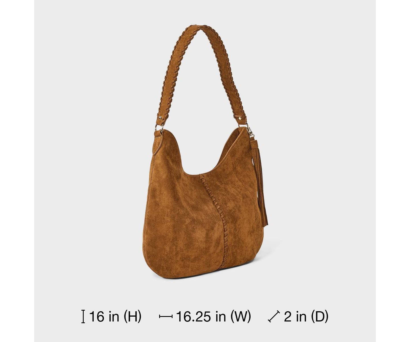 Сумка Universal Thread Western Faux Suede with Tassel Shoulder Purse, цвет: Коричневый — фото 6