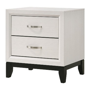 NicBex Two-Drawer Nightstand Bedside Table with Solid Legs End Table with Metal Handles for Living Room, Bedroom
