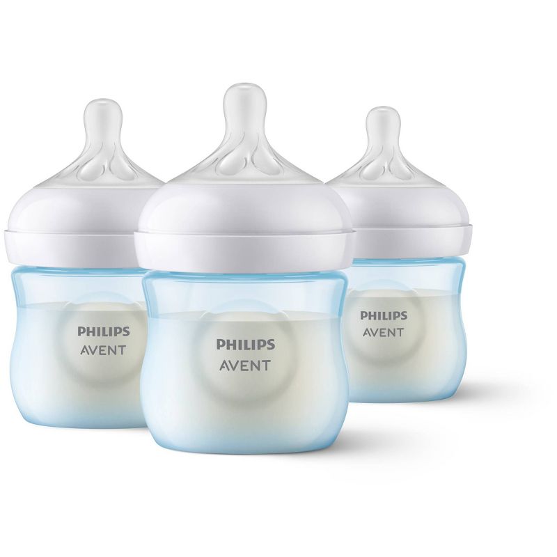 Philips Avent 3pk Natural Baby Bottle with Natural Response Nipple - Blue - 4oz, 1 of 22