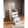 Ridstar 3 in 1 Vanity Desk with Cushioned Tool & 3 Drawers For Bedroom-White - 3 of 4