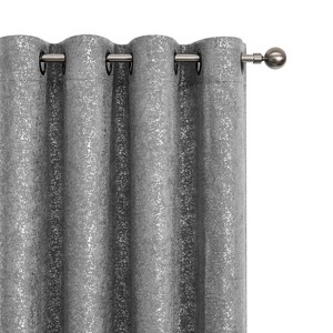 Kate Aurora 2 Pack Glam Metallic Sparkle Thermal Light Filtering Grommet Top Curtains - 1 of 4