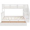 Streamdale Stairway Twin-Over-Full Bunk Bed With Drawer, Storage And Guard Rail White - 4 of 4