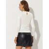 Allegra K Women's Long Sleeve Puff Sleeve Party Glitter Shiny Metallic Tops - 4 of 4
