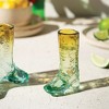 Recycled Glass Boot Shot Glass Blue & Amber 4.5"H, Handblown Set of 6, By Kalalou - 3 of 3