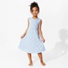 Bellabu Bear Kids Milk & Cookies Blue Bamboo Girls' Sleeveless Dress - 3 of 4