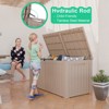 Maggift Deck Box, 180GAL Outdoor Storage Box, Patio Gardening Tools, Water and UV Resistant for Patio, Garden, Lawn, Brown, 61.02"*28.39"*29.17" - 3 of 4