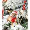 Darware Pitbull Dog Christmas Ornament (Set of 6); Santa Hat Dog Figurine Hanging Christmas Tree Decorations - 3 of 4