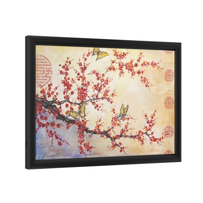 Jean Plout 'Butterfly Blossoms Asian' - Backlit LED Lightbox with Metal Frame - Ready to Hang with Anti-Glare Acrylic Cover