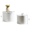 XINGHANZHENXUAN White 2 Pcs Coffee Table, Modern Round Side Tables for Living Room, Accent Tables with Waterproof Surface - 2 of 4