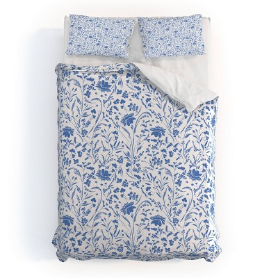Deny Designs 3pc Full/Queen Marta Barragan Camarasa Floral perennial pleasure Duvet and Sham Set