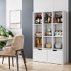 Tall Wooden Bookcase with Drawers – 9-Cube Storage Organizer with Adjustable Shelves for Home & Office - 2 of 4