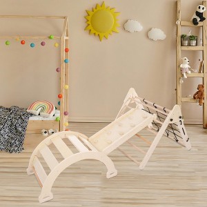 3 Piece Toddler Wooden Indoor Climbing Playset for Climbing & Sliding - 1 of 4