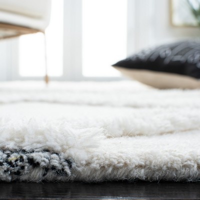 Ivory Hand-Tufted Wool Shag Area Rug 8' x 10'