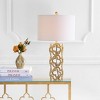 26.5" Metal Oliver Quatrefoil Table Lamp (Includes LED Light Bulb) Gold - JONATHAN Y: Elegant Modern Design, UL Listed, Linen Shade - 2 of 4