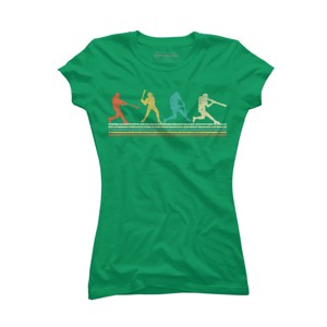Junior's Design By Humans Vintage Distressed Baseball Swing By LuckyCharm99 T-Shirt - 1 of 2