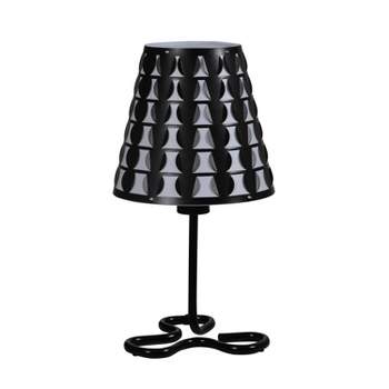 16" Modern Metal Table Lamp with Clover Base Black - Ore International