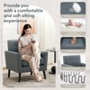 Modern Accent Chairs for Living Room, Linen Upholstered Living Room Chairs, Mid Century Comfy Armchair with Wood Legs for Bedroom, Office - 2 of 4