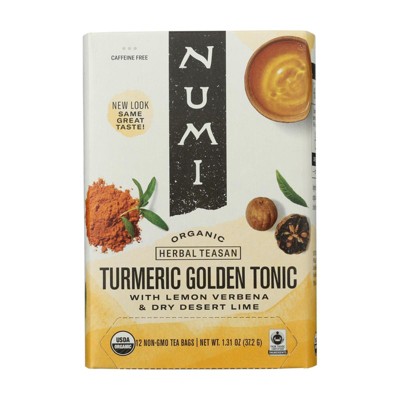 Numi Organic Turmeric Golden Tonic Tea - Case of 6/12 Bags
