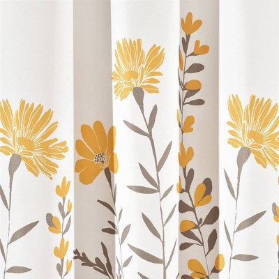 Yellow and Gray Floral Light Filtering Window Valance