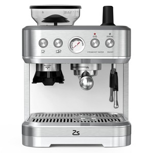 Espresso Machine, Stainless Steel Espresso Machine 15 Bar - 15 Grind Settings, PID Temp Control, 2.3L Tank (w/Sieve Handle,Tamper) - 1 of 4