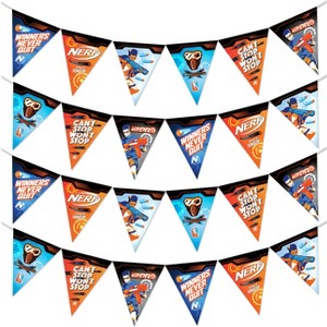 Treasures Gifted Nerf Birthday Banner Pennant - Nerf Party Supplies - 2 Pack - 1 of 4