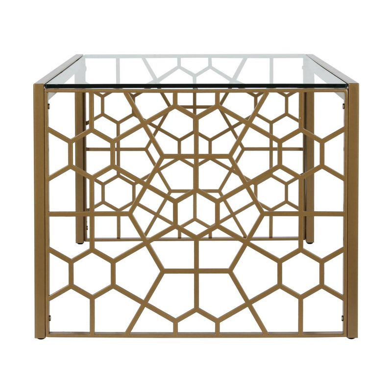Juliette Glass Top Coffee Table with Tempered Glass Brass - CosmoLiving by Cosmopolitan, 6 of 11