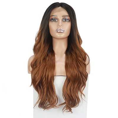 Unique Bargains Women Long Body Wave Lace Front Wigs with Wig Cap 26" 1PC