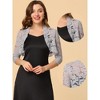 Allegra K Women's Elegant Ruffle Collar Sheer Floral Lace Crop Shrug - 2 of 4
