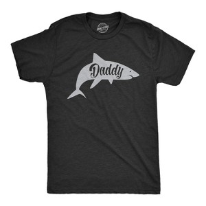Mens Daddy Shark T shirt Cute Funny Family Cool Best Dad Vacation Tee For Guys - Crazy Dog Men's T Shirt - 1 of 4