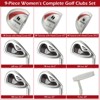 Costway 9 PCS Women's Complete Golf Club Set Right Handed with 460cc Alloy Driver Irons Pink/Red - 4 of 4